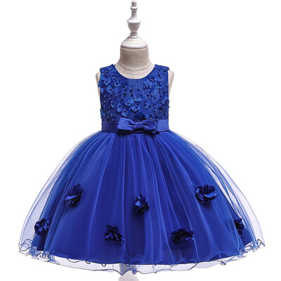 

Toddler Kid Baby Girls Lace Flower Princess Party Performance Formal Tulle Dress