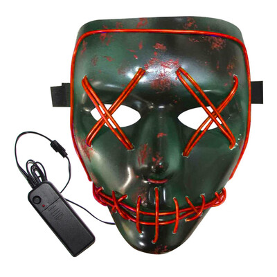 

BRELONG Halloween Mask Green Full Blood Horror EL Cold Light for Make-up Party