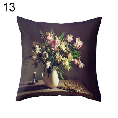 

Flower Vase Throw Pillow Case Cushion Cover Sofa Bedroom Car Cafe Office Decor