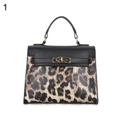 

Vintage Leopard Print Faux Leather Women Messenger Pouch Shoulder Bag Handbag