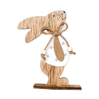 

Wood Easter Rabbit Stand Rabbit Doll Festival Decoration DIY Craft Ornament