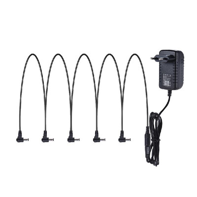 

Guitar Effect Power Supply Adapter 9V DC 1000mA 5 Way Daisy Chain Chord Cable Negative Inside Positive Outside