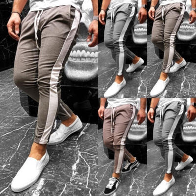 

New Slim Men´s Houndstooth White Side Jogging Pants