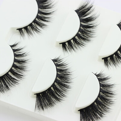 

〖Follure〗3 Pairs Thick Long Cross Party False Eyelashes Black Band Fake Eye Lashes