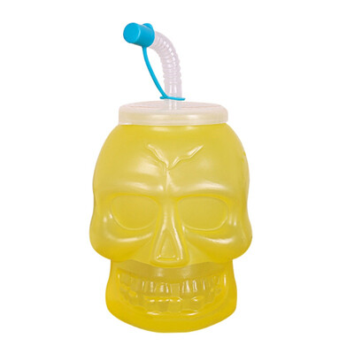 

Plastic Skull Drinking Cup With Lid And Straw Holiday Party Kids Sipper Cup Halloween Party Supplies