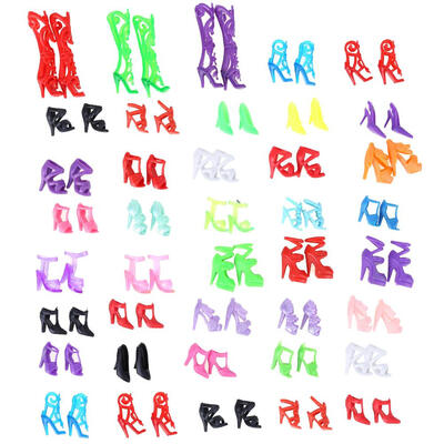 

40 Pairs Doll Shoes Fashion Cute Colorful Assorted Shoes for Doll Random
