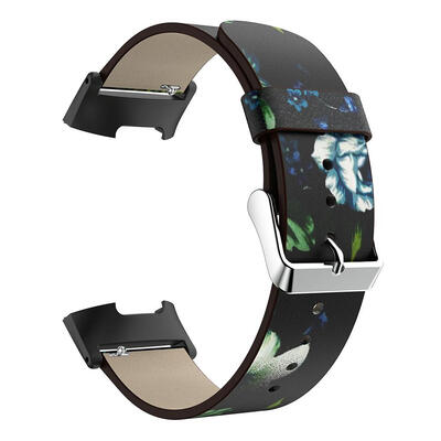 

PU Leather Replacement Watchbands Sports Flowers Print for Fitbit Charge 3
