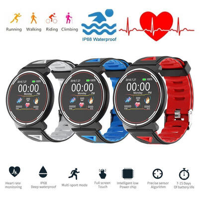 

Smart Watch 13inch Heart Rate Blood Pressure Oxygen Monitor Touch Screen IP68 Waterproof Fitness Tracker for Men Women