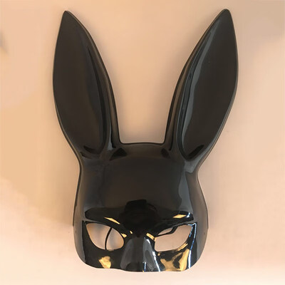 

FUNNYBUNNY Halloween Easter Nightclub Bar Bunny Mask Prom Half Face Bunny Mask Performing Rabbit Ear Mask