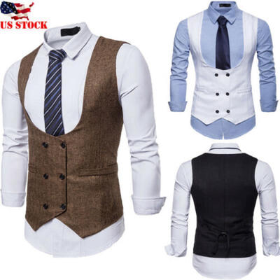 

Mens Clothing British Style Slim Cotton Waistcoat Sleeveless Jacket Men Vests