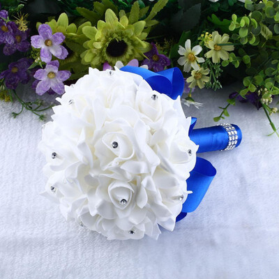 

1 Piece Simple Cream Ivory Silk Bridal Bouquet Artificial Flowers Bridesmaid Bride Bouquet Decoration Customized