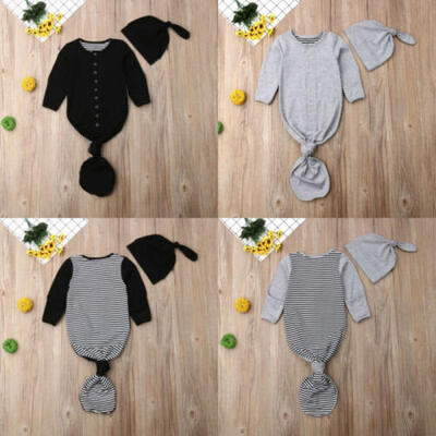 

2Pcs Newborn Baby Infant Swaddle Wrap Blanket Sleeping Bag Hat Cotton Sleepsacks