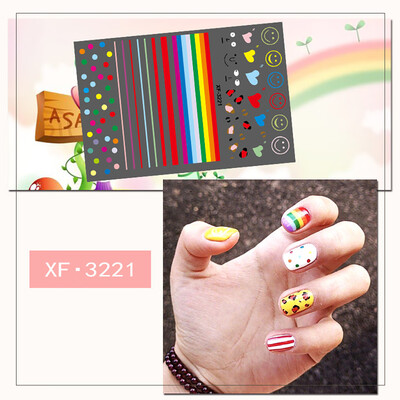 

Toponeto Fresh Style Print 3D Nail Art Stickers Manicure Adhesive Transfer Decals Descrip