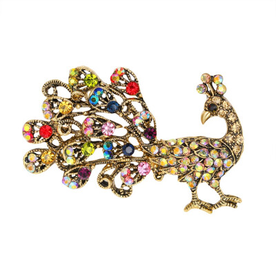 

Peacock Rhinestone Brooches for Women Rhinestone Brooch Animal for Wedding Pin