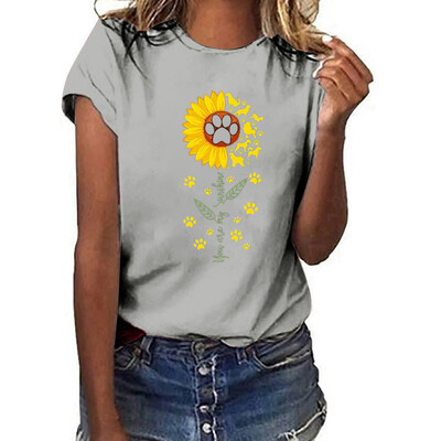 

Starmoon Women Summer Printing Pockets Short Sleeve Shirt Casual Tunic Tops Blouse
