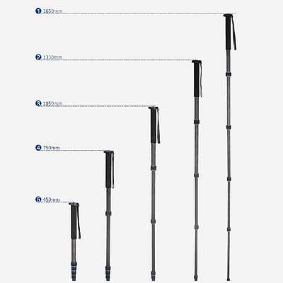 

5-Section Telescopic Carbon Fiber Lightweight Photography DSLR Camera Monopod Unipod Walking Stick for Nikon Canon Pentax Olympus