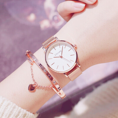 

New casual atmosphere ladies watch womens fashion waterproof womens students Korean version of simple steel belt