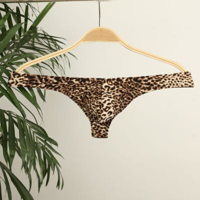 

Mens Sexy T-Back Thongs G-Strings Male Leopard Print Low Rise Man Comfortable Underwear New Fashion 2019