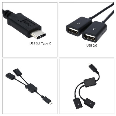

USB 31 Type C Hub to 2 USB 20 Port Hub Portable High-performance USB 31 Type C to Dual 2 USB 20 Port Hub Adapter Converter for