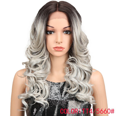 

Noble Hair 20"Inch Ombre Brown Hair Synthetic Lace Front Wigs Loose Wavy Hair Heat Hesistant Long Wavy Lace Wigs For Black Wome