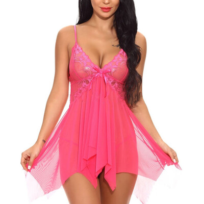 

Toponeto Fashion Sexy Bow Lace Sleepwear Lingerie Temptation Underwear Nightdress