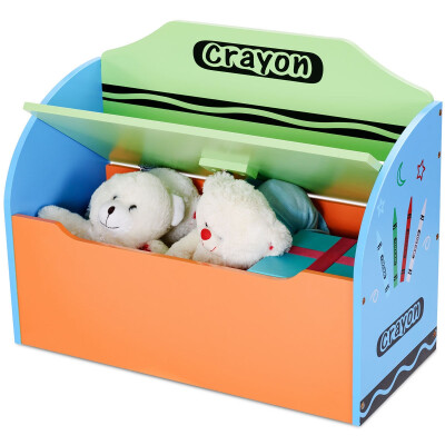 

Crayon Wood Toy Storage Box&Bench for Toddler Children