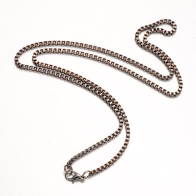 

Iron Necklace Making Box Chain with Alloy Lobster Clasp Gunmetal 2472