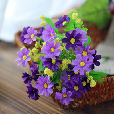 

Gobestart Artificial Silk Fake Flowers Small Daisy Wedding Bouquet Party Home Decor
