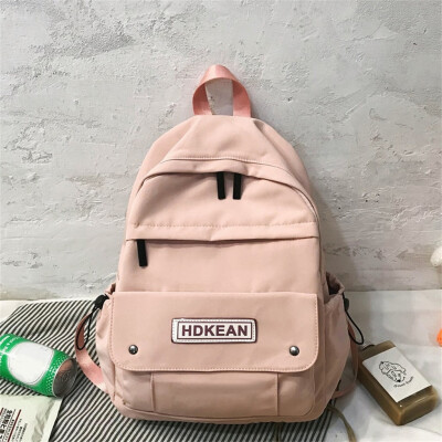 

Tailored Large Capacity Solid Color Waterproof Nylon Casual Backpack School Bag