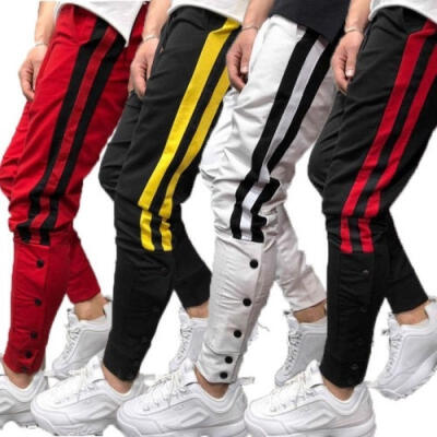 

Men Slim Fit Urban Straight Leg Trousers Casual Pencil Jogger Cargo Pants