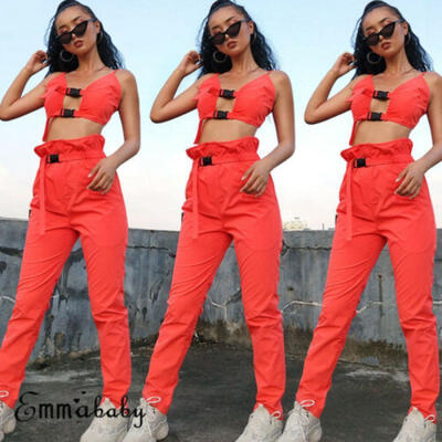 

Sexy Women V Neck Loose Playsuit Party Romper Sleeveless Long Jumpsuit Trousers