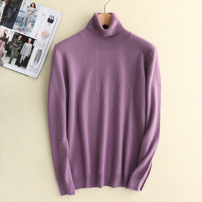 

QIANMUCHUN Womens High Lapel Cashmere woolen sweater Comfort Soft 5782