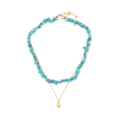 

Za 2019 Multi-Layer Pendant blue shell Necklace Fashion Trend Temperament Wild Choker Foreign Trade Cross-Border