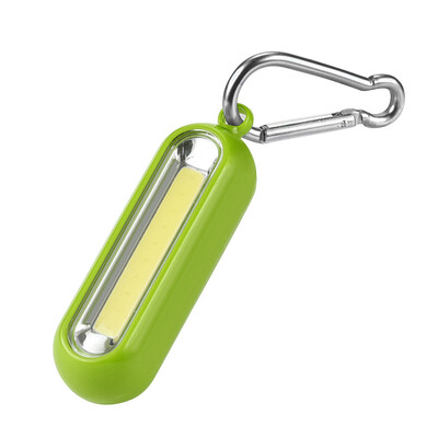 

Saidsome 1xPortable COB LED Flashlight Carabiner Keychain Camping Light Hiking Torch Gift flashlight lamp
