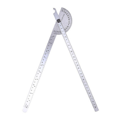 

Stainless Steel 180 Degree Protractor Angle Finder Rotary Woodworking Measuring Ruler Craftsman Tool