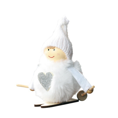 

Skiing Plush Angel Christmas Drop Ornaments Christmas Tree Decoration Kids Gift For Holiday Festive Home Decor