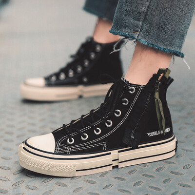 

High-top canvas sneakers Summer Korean edition trend 100 sets of mens shoes Autumn casual cloth shoes Gao Bangchao shoes