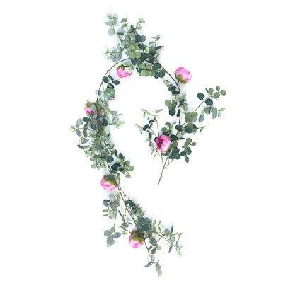 

Christmas Artificial Hanging Vines Natural Artificial Plants Leaves Flower Rose Wall Door Realistic Fake Garland Leaves Spring Le