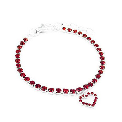 

NEW Pet Dog Crystal Jewelry Diamond Heart Rhinestone Pendant Necklace Collar
