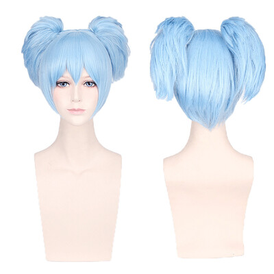 

〖Follure〗Cosplay Wavy Curly Synthetic Wig Blue Short Party Wigs Short Blue Hair Clip Wigs