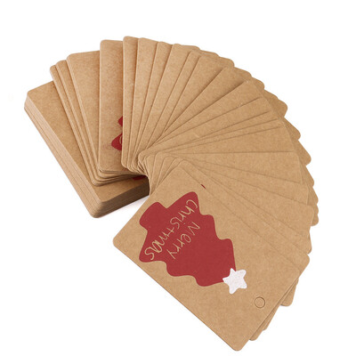 

Siaonvr Brown 50pcs Christmas Kraft Gift Paper Label Price Hang Tags Cards Wedding Hot