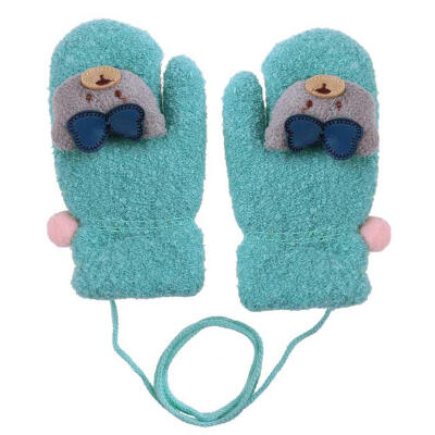 

Winter Baby Bear Cartoon Children Cotton Thickened Gloves Warm Mittens