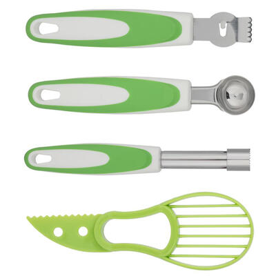 

Greensen Four-Piece Kitchen Gadget Set Fruit Tool Avocado Knife Core DeviceFruit Scoop Lemon PlanerLemon PlanerCore Device