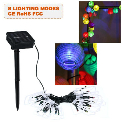 

Solar String Lights 197ft 30 LED Lantern Rope Light 8 Modes Multicolor for Party Garden Home Festival Decoration