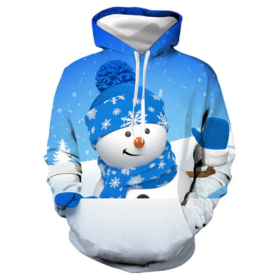 

Toponeto Mens Casual Christmas Lover 3D Print Party Long Sleeve Hoodie Top Blouse