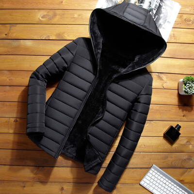 

Toponeto Men Casual Winter Solid Warm Zipper Long Sleeve Hooded Jacket Coat Outwear Tops