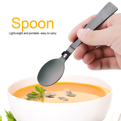 

Greensen Portable Foldable Stainless Steel Spoon for Camping Picnicking Tableware Picnicking Spoon Spoon