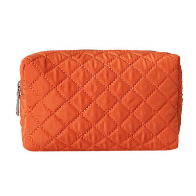 

Waterproof Nylon Solid Color Clutch Women Lattice Print Travel Makeup Bags