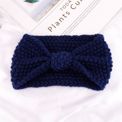 

Hand-knitted Woolen Crossover Headband Hoop Sweet Wide-brimmed Head Ornament