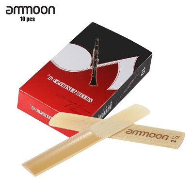

ammoon 10-pack Pieces Strength 25 Bamboo Reeds for Bb Clarinet Accessories